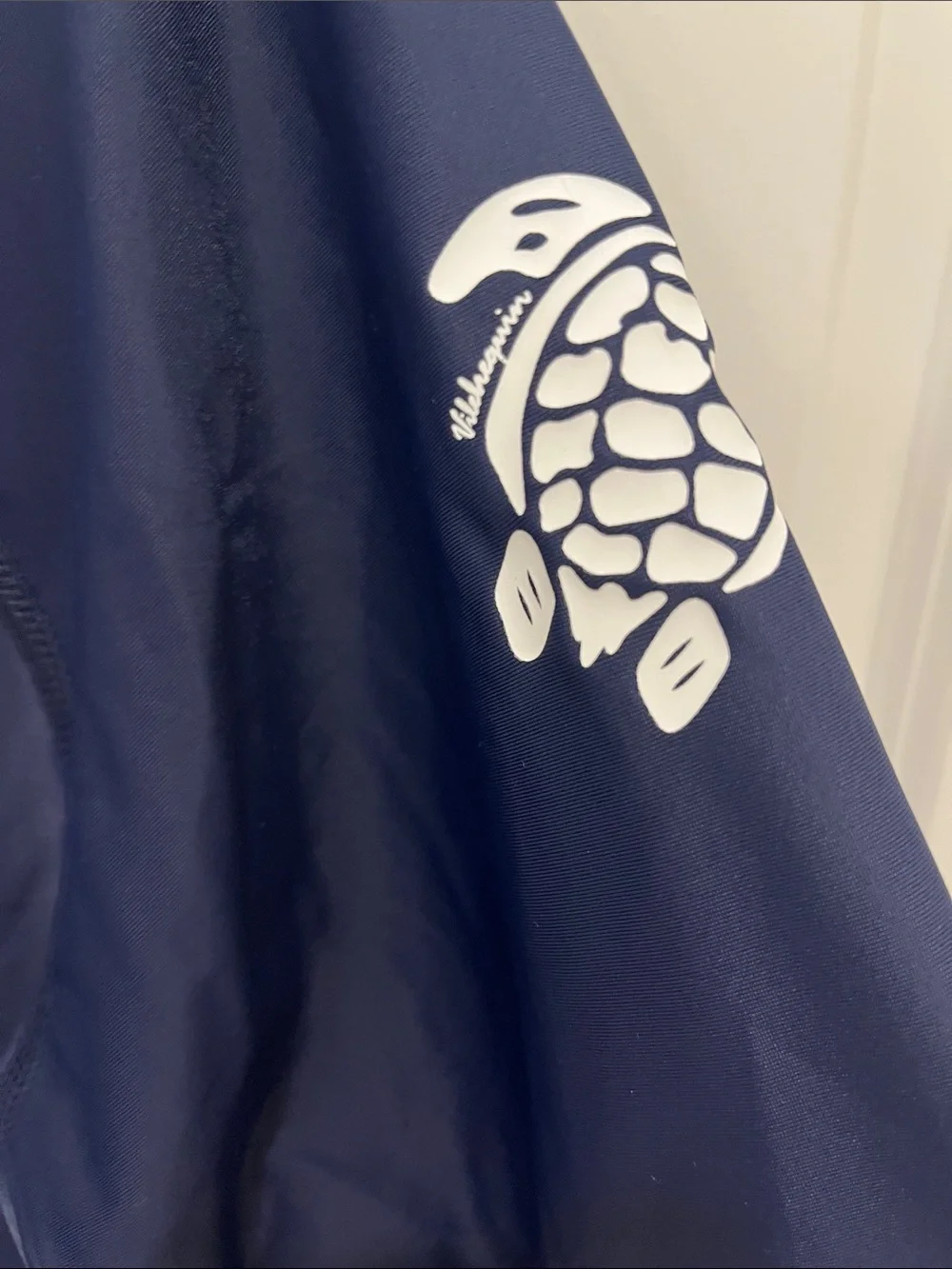 Vilebrequin Navy Zip-Front Rash Guard with Multicolor Turtle Print Swim Trunks